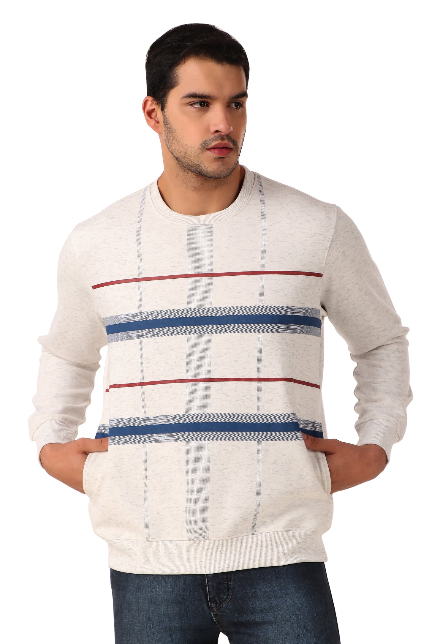 Men's Round Neck Full Sleeve Printed Sweat Shirt
